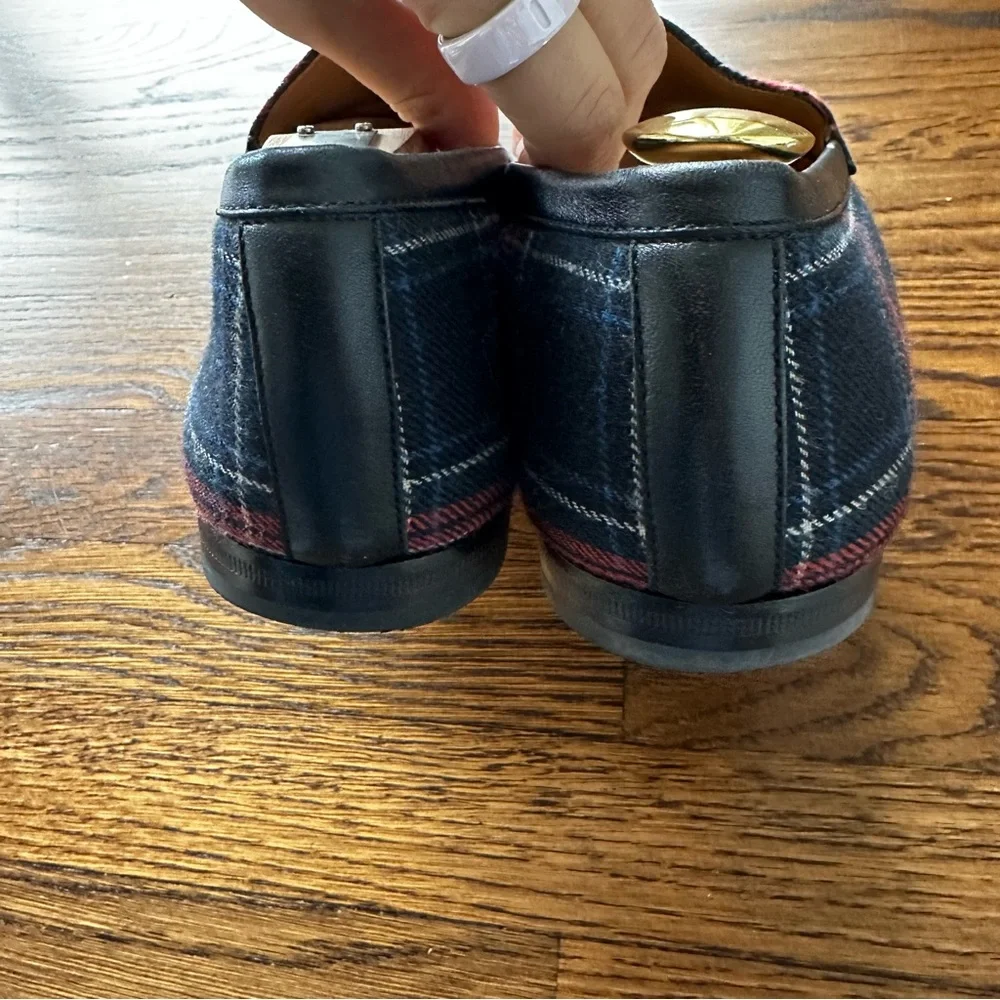 Men’s Gucci Jordaan Tartan Red & Blue Loafers - Picture 5 of 12